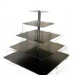 Silver Square 5-Tier Cupcake Stand Image