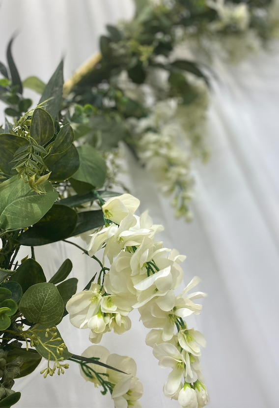 Greenery Garland with White Flowers Image
