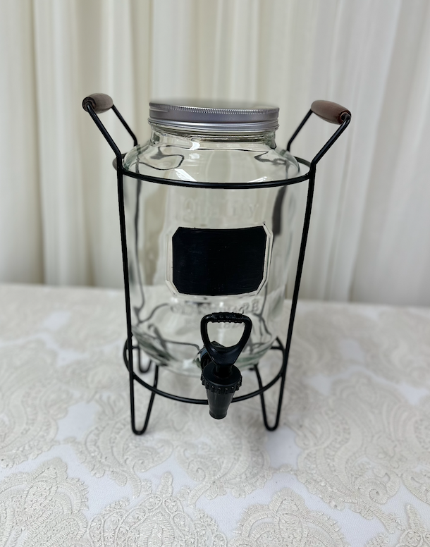 Mason Jar Beverage Server with Black Stand Image